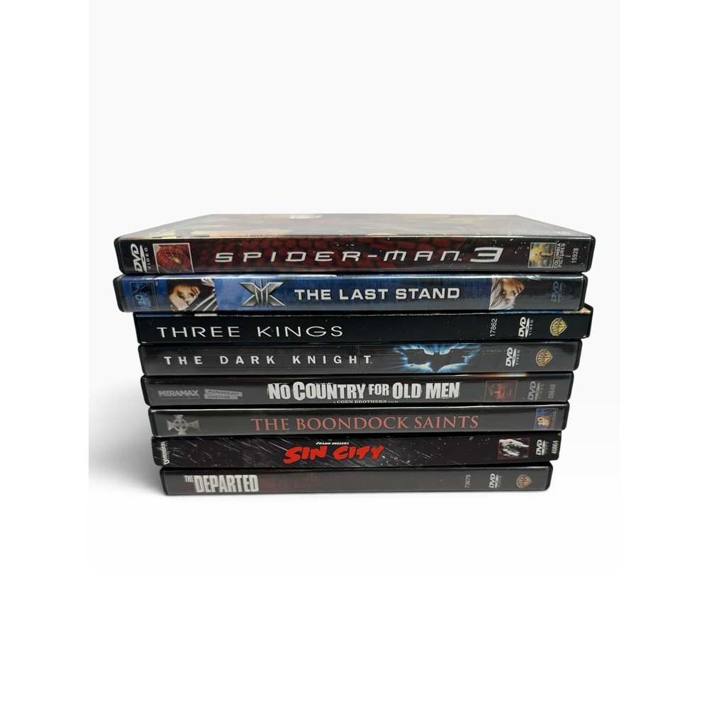 Mixed DVD Lot 8 Movies Spider-Man Dark Knight Sin City Departed